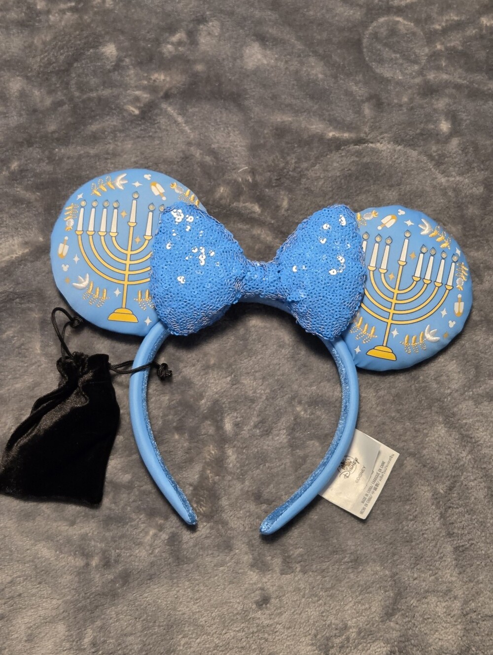 Disney Light Up Menorah Mouse Ear Headband Sequin Bow